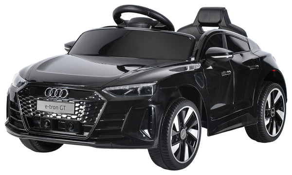 Audi e-tron GT elektrische kinderauto 12v met afstandbediening - zwart - Kidswanttoys.be