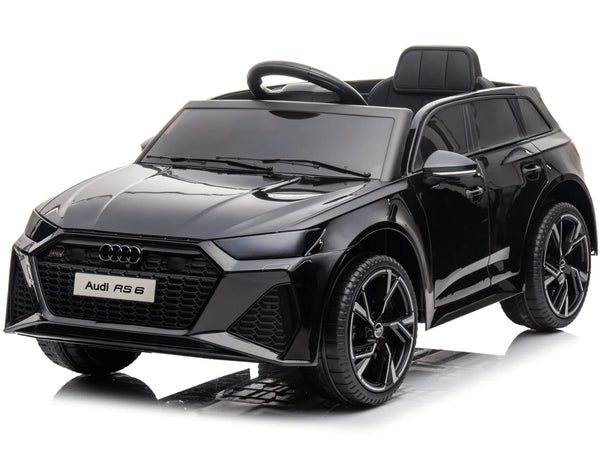 Audi RS6 Elektrische Kinderauto met Afstandbediening 12V - Zwart